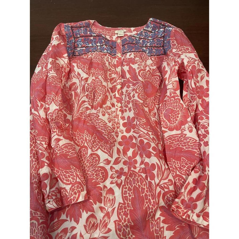 guc j crew factory mercantile blouse small salmonpink/red/orange